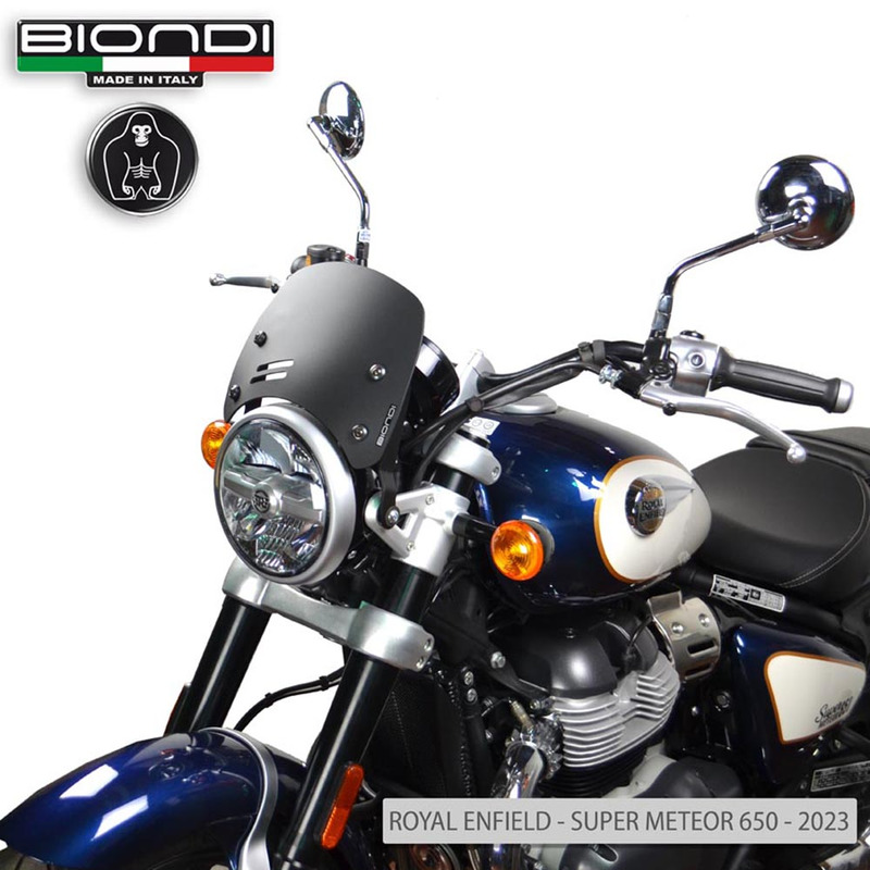 BIONDI WINDSHIELD R. ENFIELD METEOR350 21 NERO SATIN - CAFFE