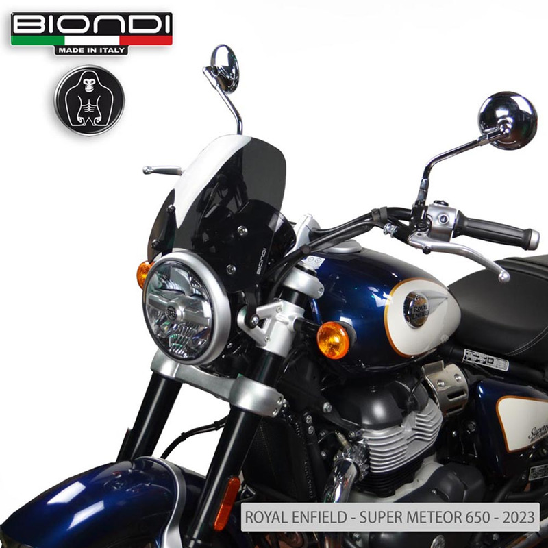 BIONDI WINDSHIELD R. ENFIELD METEOR350 21-23 FUME CLEAR - SPOSRT