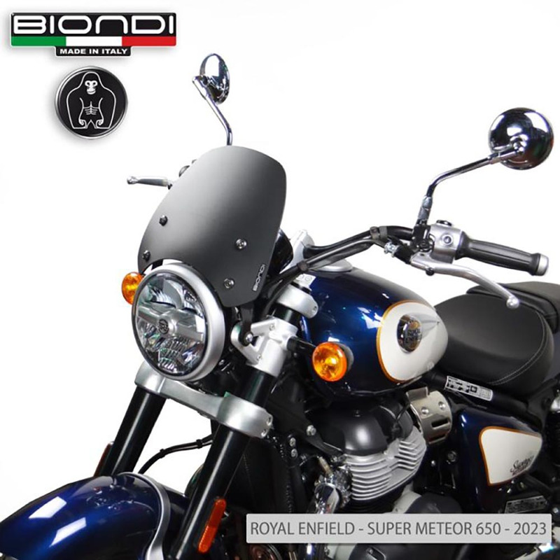 BIONDI WINDSHIELD R. ENFIELD METEOR350 21 NERO SATIN - SPORT