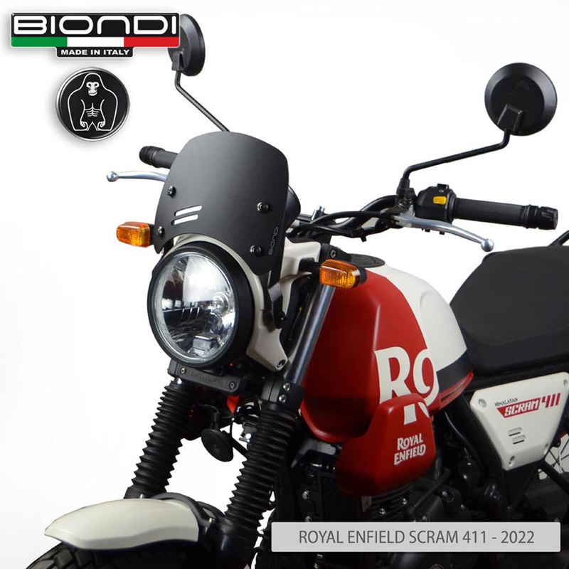 BIONDI WINDSHIELD ROYAL ENFIELD SCRAM411 22 NERO SATIN - CAFFE