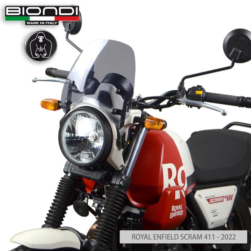 BIONDI WINDSHIELD ROYAL ENFIELD SCRAM411 22 FUME CLEAR - SPORT