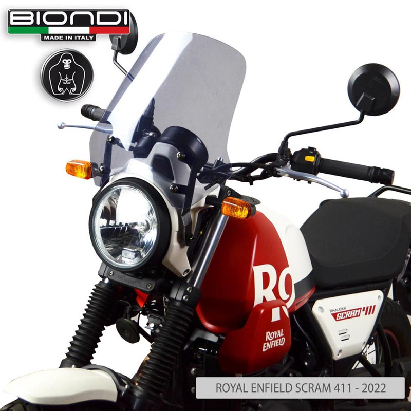 BIONDI WINDSHIELD ROYAL ENFIELD SCRAM411 22 FUME CLEAR - TOURING