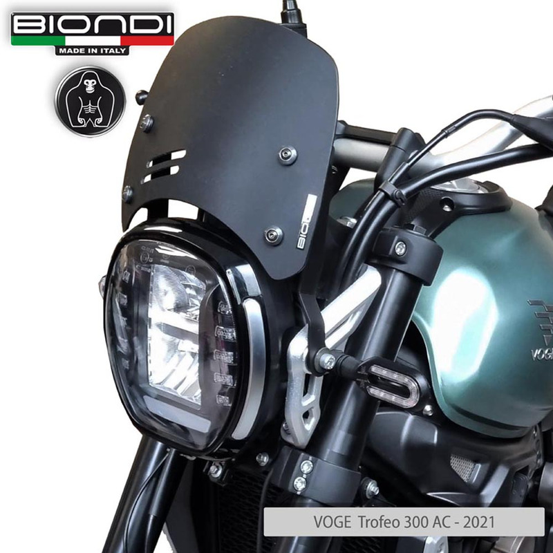 BIONDI WINDSHIELD VOGE TROFEO 300/50021- NERO SATIN - CAFFE
