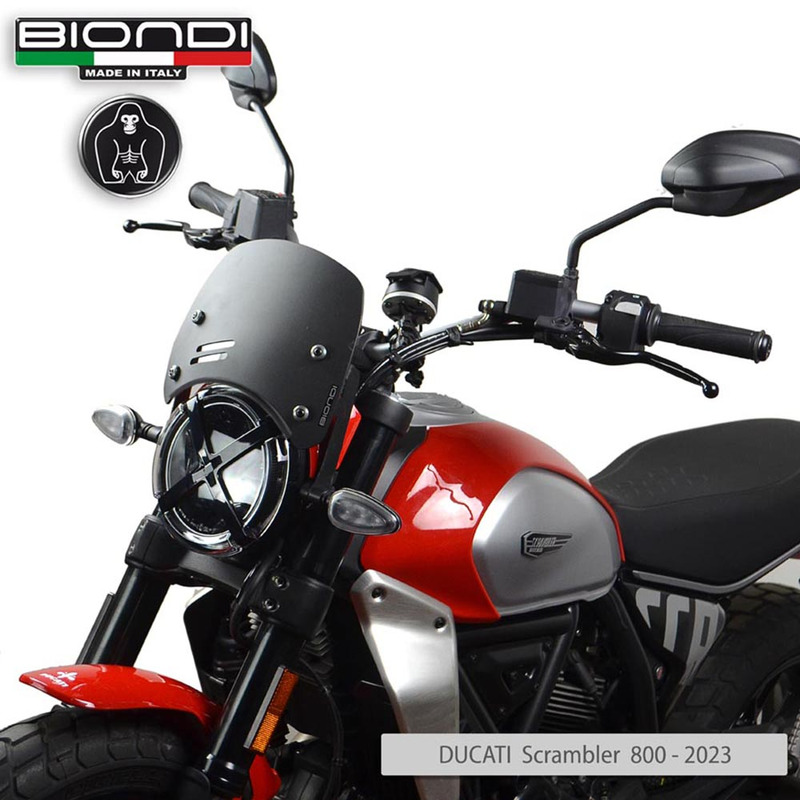 BIONDI WINDSHIELD DUCATI SCRAMBLER800 23- BLACK SATIN - CAFFE