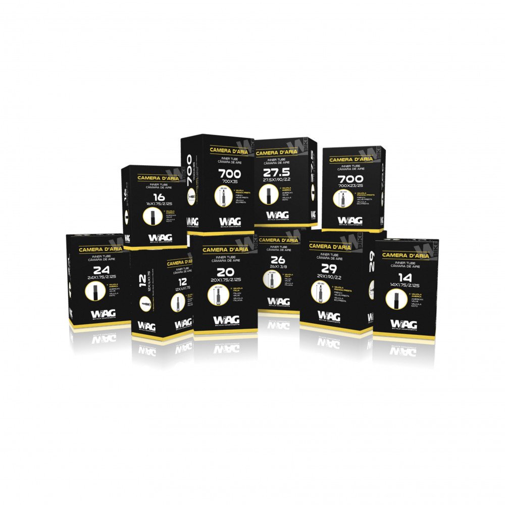Wag Camera d'aria  - 24 X 1.75/2.125 valvola America 34 mm, spessore 0.85 mm, confezione singola