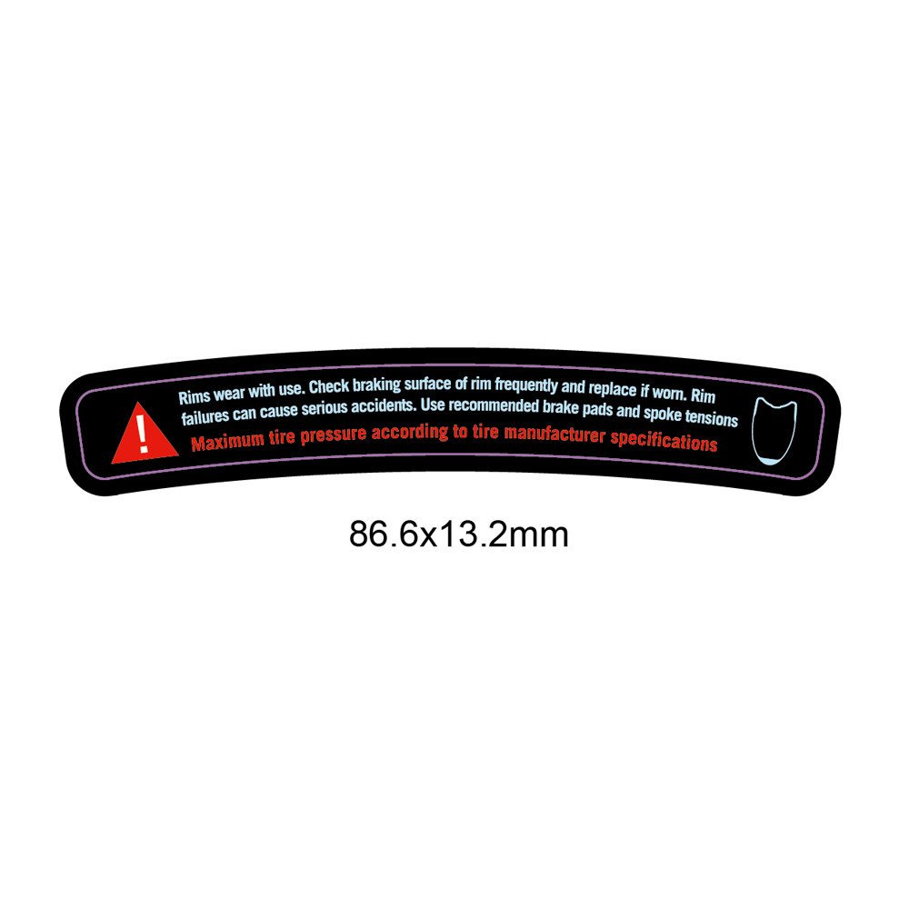 Vision WARNING Stickers Tubular Rim 1pc ZJWH0338