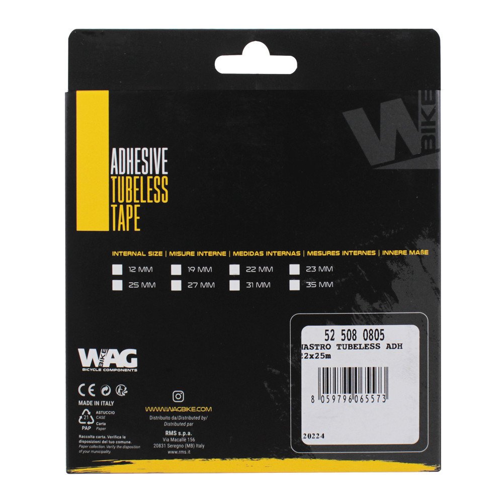 Wag Nastro tubeless Adhesive - 22 mm x 25 m, confezione blister 1 pezzo