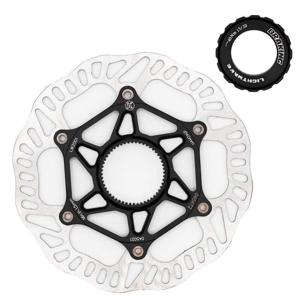 Braking Disco LIGHTWAVE Center Lock - 140mm, spessore 1,9mm, con ghiera di chiusura Center Lock