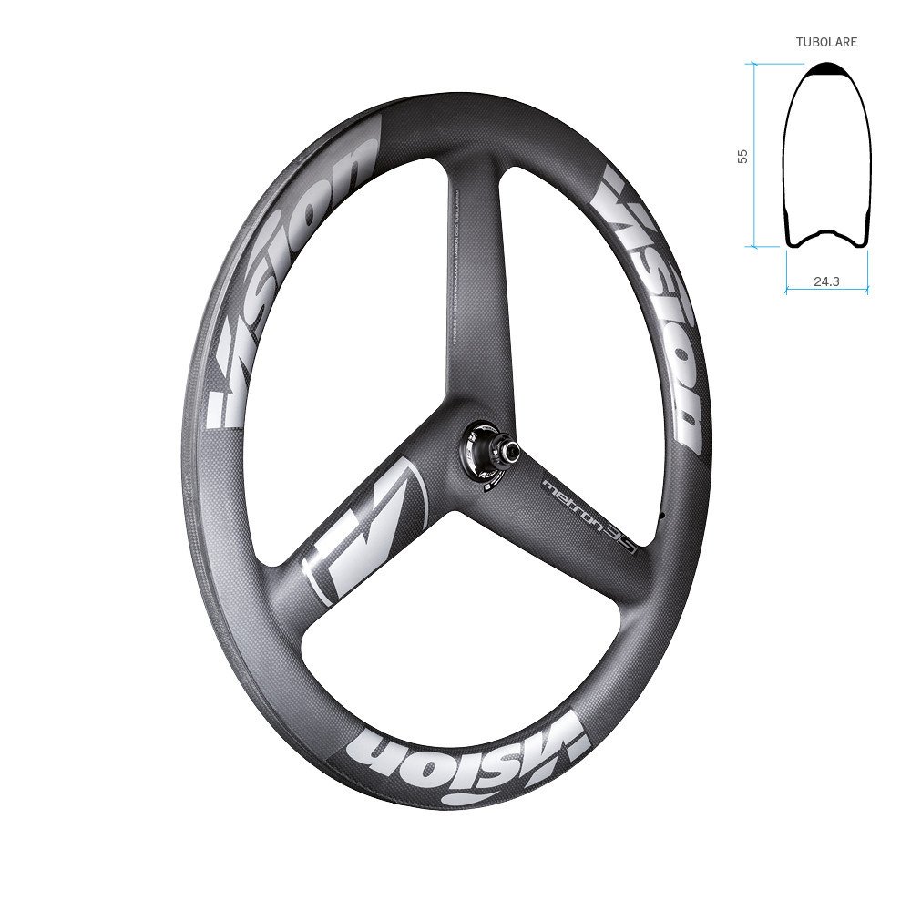 Vision Ruota Anteriore METRON 3 SPOKE Carbon c19 tubeless ready Disc 28/700C A9 - 6 fori
