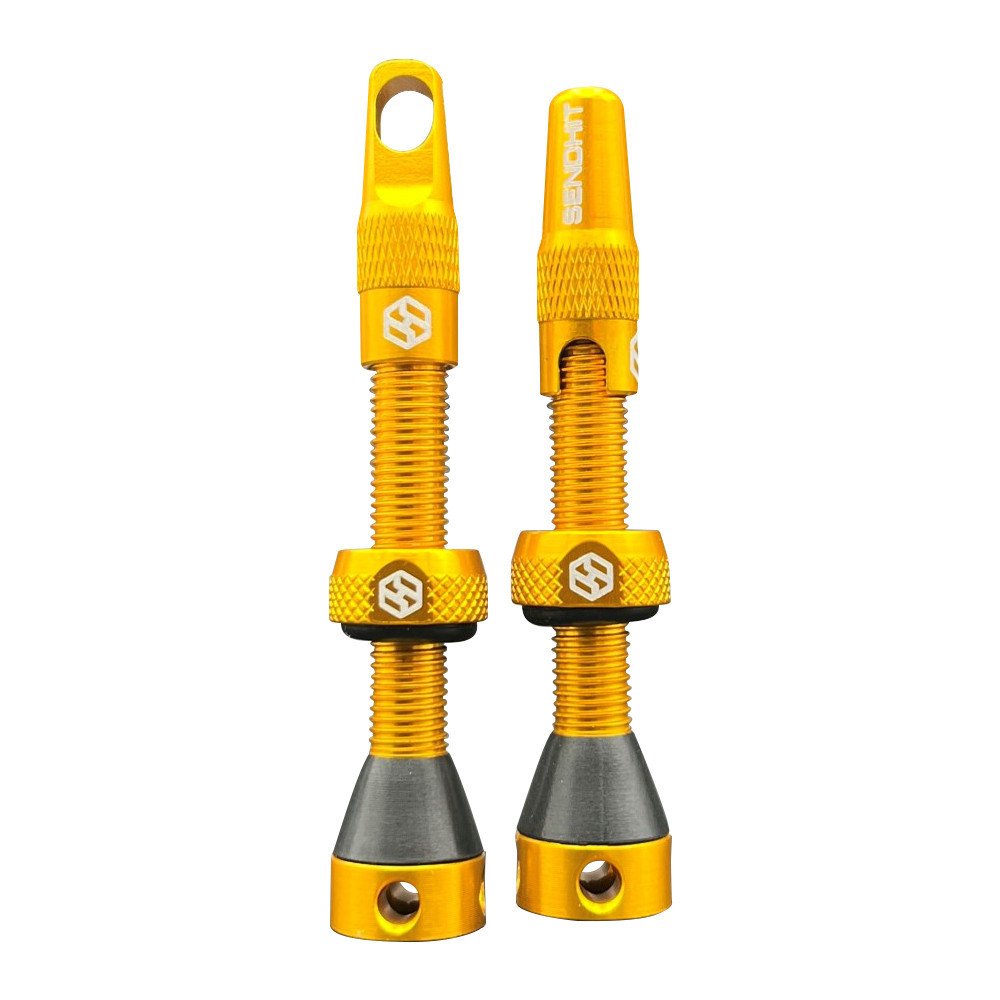 Sendhit Pair of TUBLESS VALVES compatible with tyre inserts - 44 mm, gold