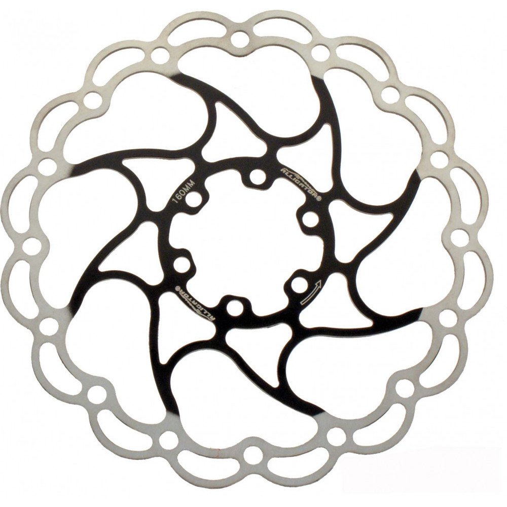 Alligator Disco ARIES 6 fori - 160 mm, nero argento