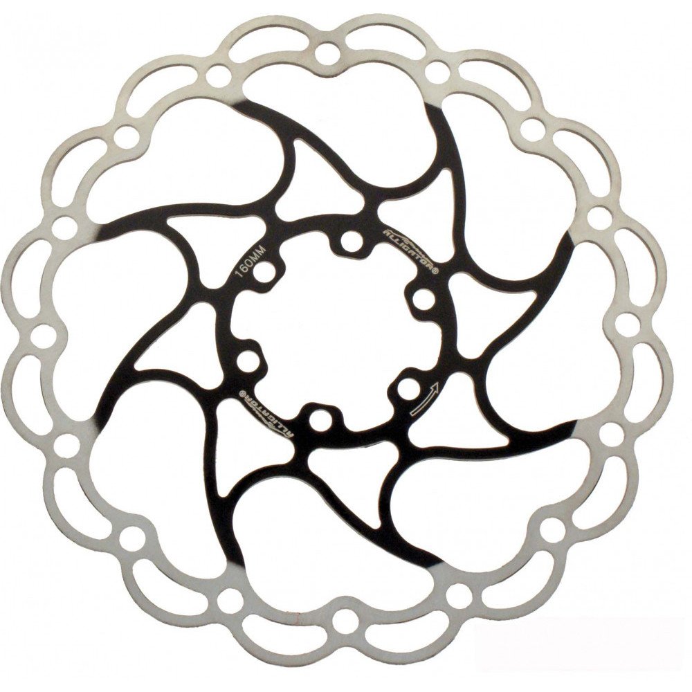 Alligator Disco ARIES 6 fori - 180 mm, nero argento