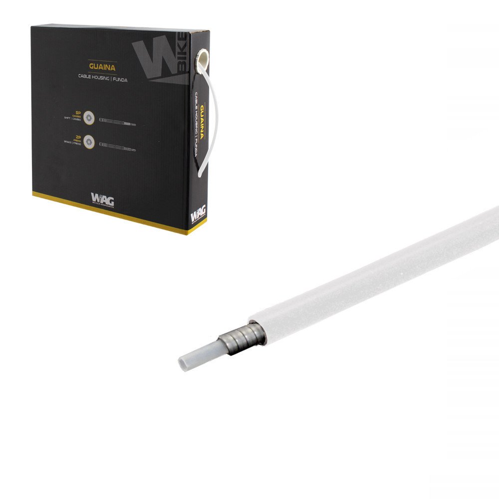 Wag Guaina freno a filo piatto con inserto in teflon - 30 m, d. 5 mm, bianco