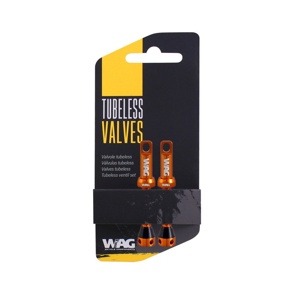 Wag Coppia valvola tubeless alluminio - 44mm, arancione