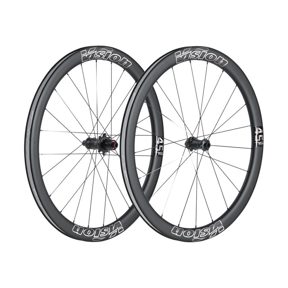 Vision Coppia ruote METRON 45 SL Silver Decal Carbon c21 tubeless ready Disc 28/700C B1 - SH11/HG, Center Lock