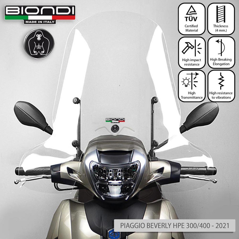 BIONDI WINDSHIELD PIAGGIO BEVERLY 300/400 21 TRASPARENTE