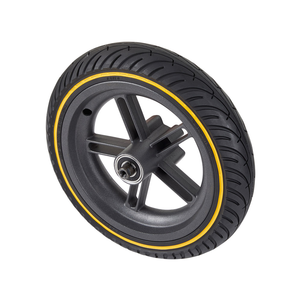 SOLID TIRE WITH RIM 8.5 X 2 YELLOW PROFILE