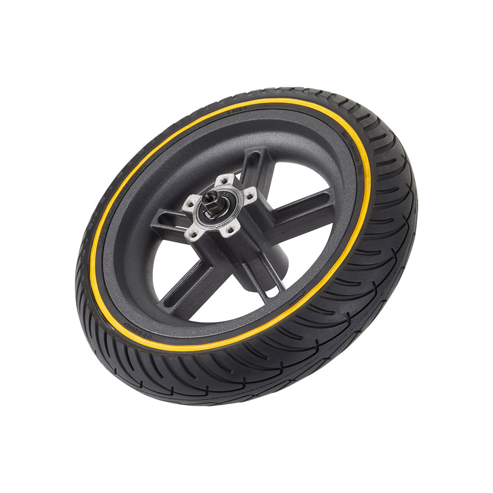 SOLID TIRE WITH RIM 8.5 X 2 YELLOW PROFILE