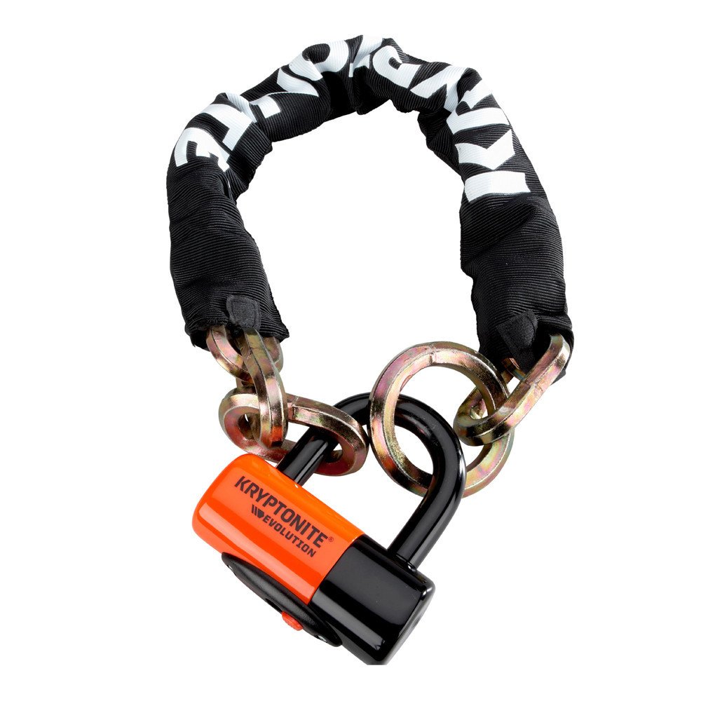 Chain NEW YORK NOOSE 1275 and lock EVOLUTION SERIES 4 - black orange