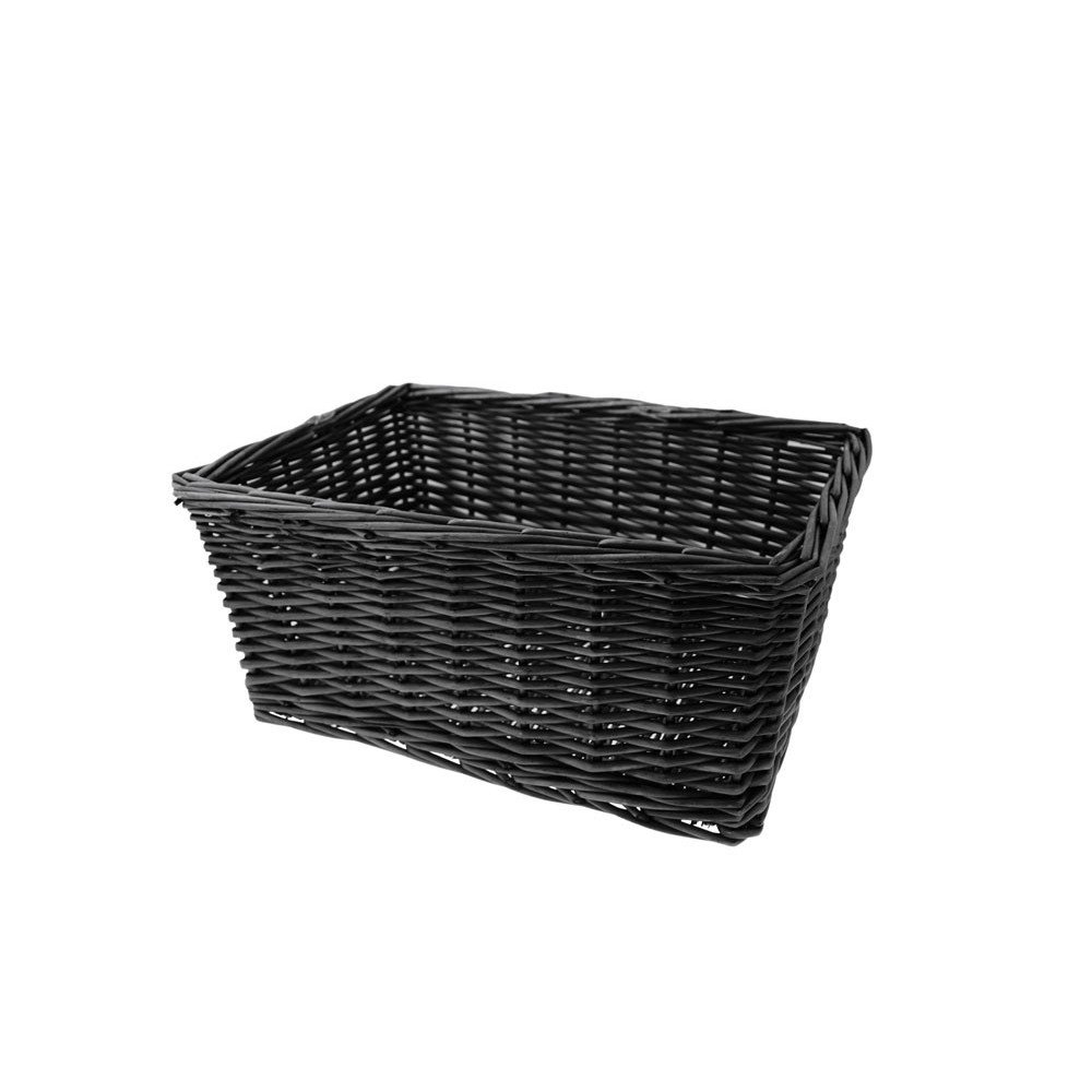 Front basket WICKER RECTANGULAR - black