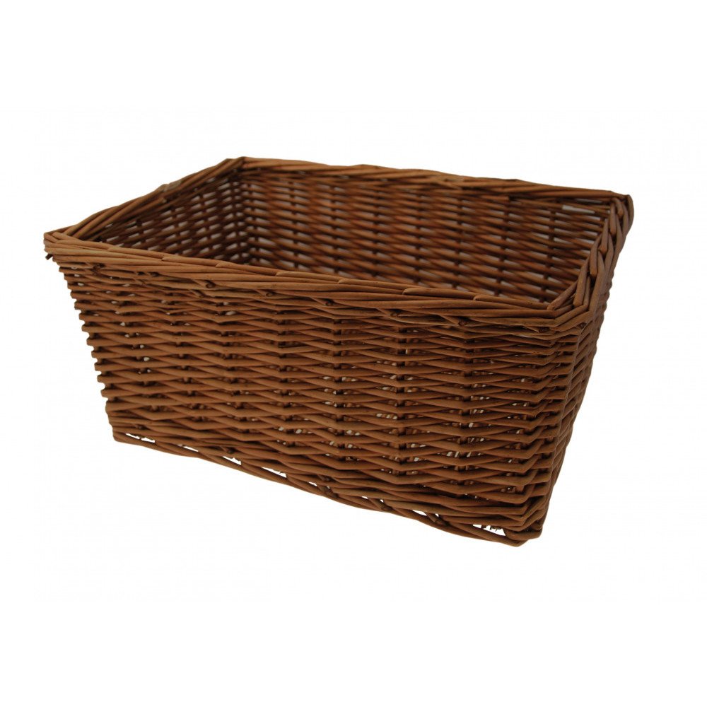 Front basket WICKER RECTANGULAR - brown
