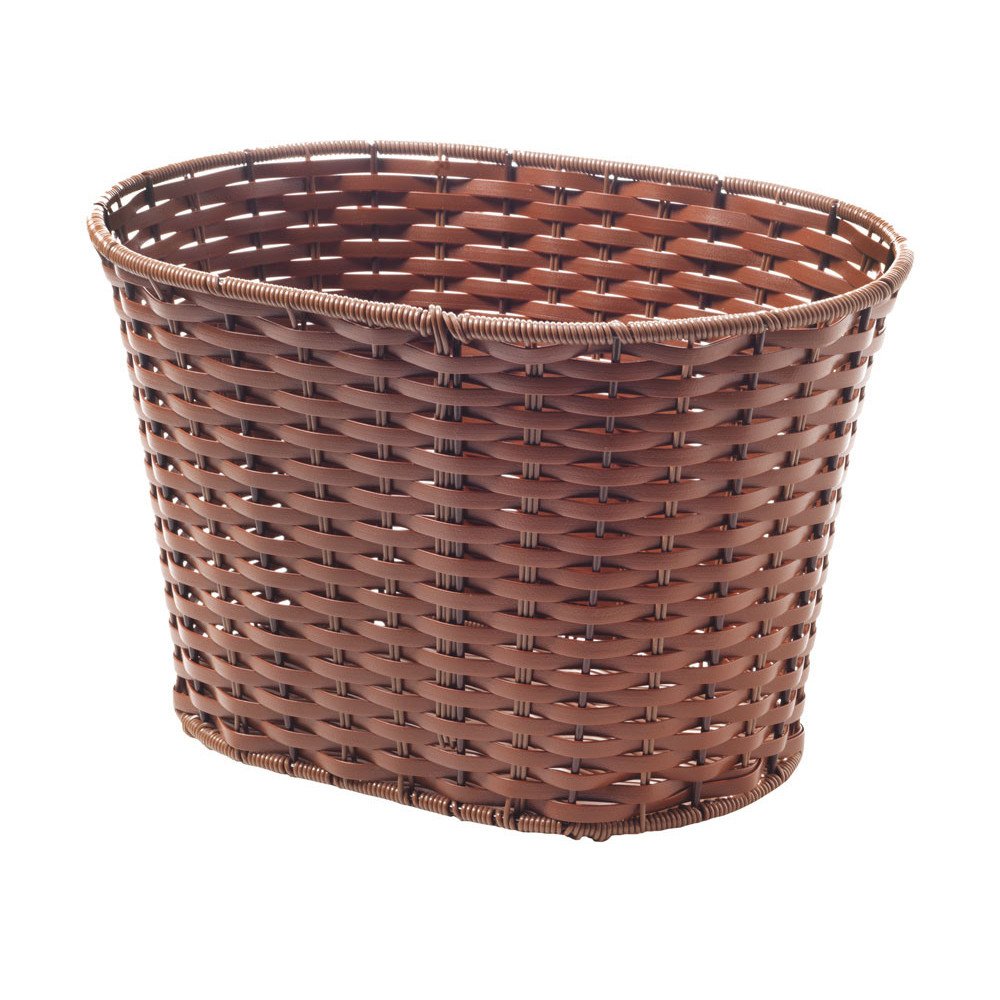 Front basket WICKER SYNTHETIC OVAL - brown