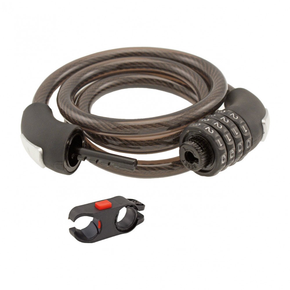 Spiral cable lock DIGITAL Ø 12 - 1000 mm, black