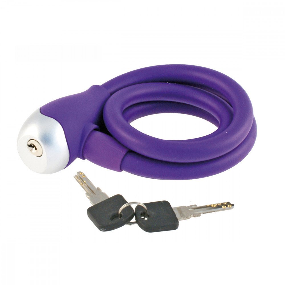 Spiral cable lock SILICON Ø 12 - purple