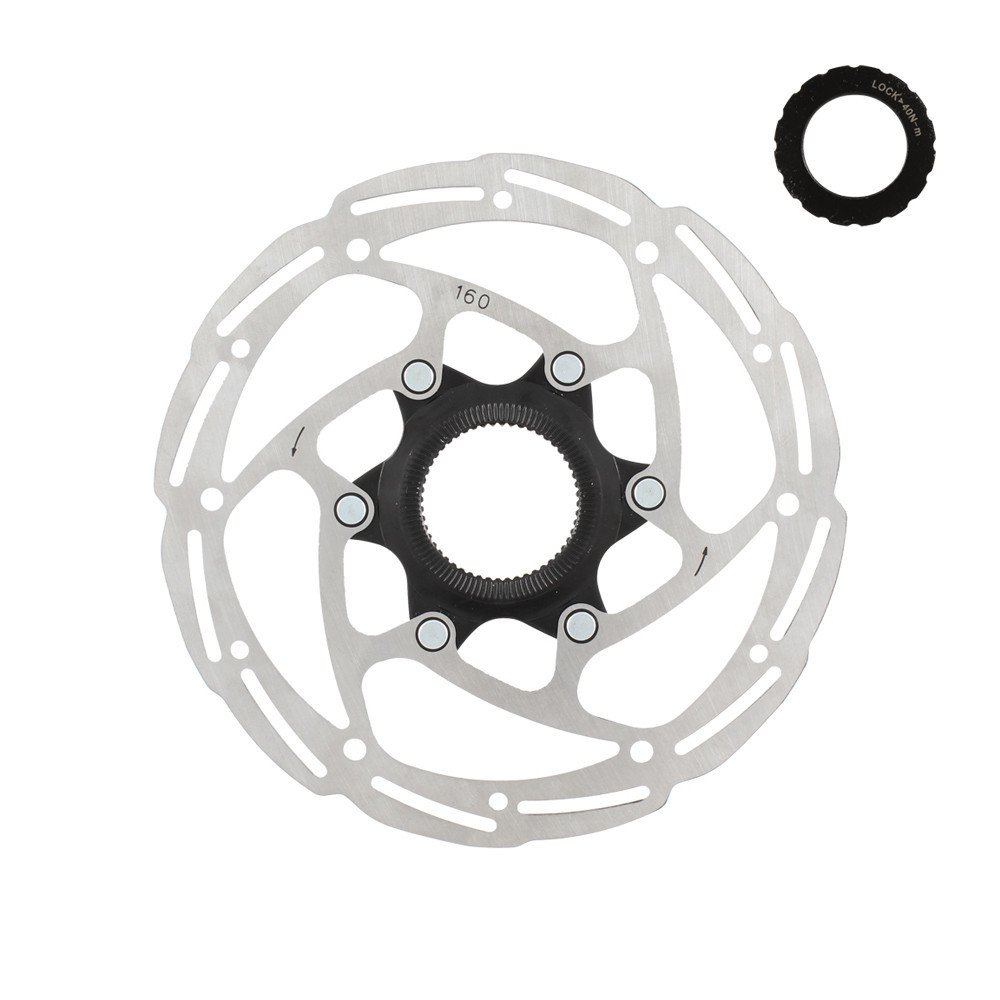 Disc rotor CL6 Center Lock with external lockring - 160 mm, black silver