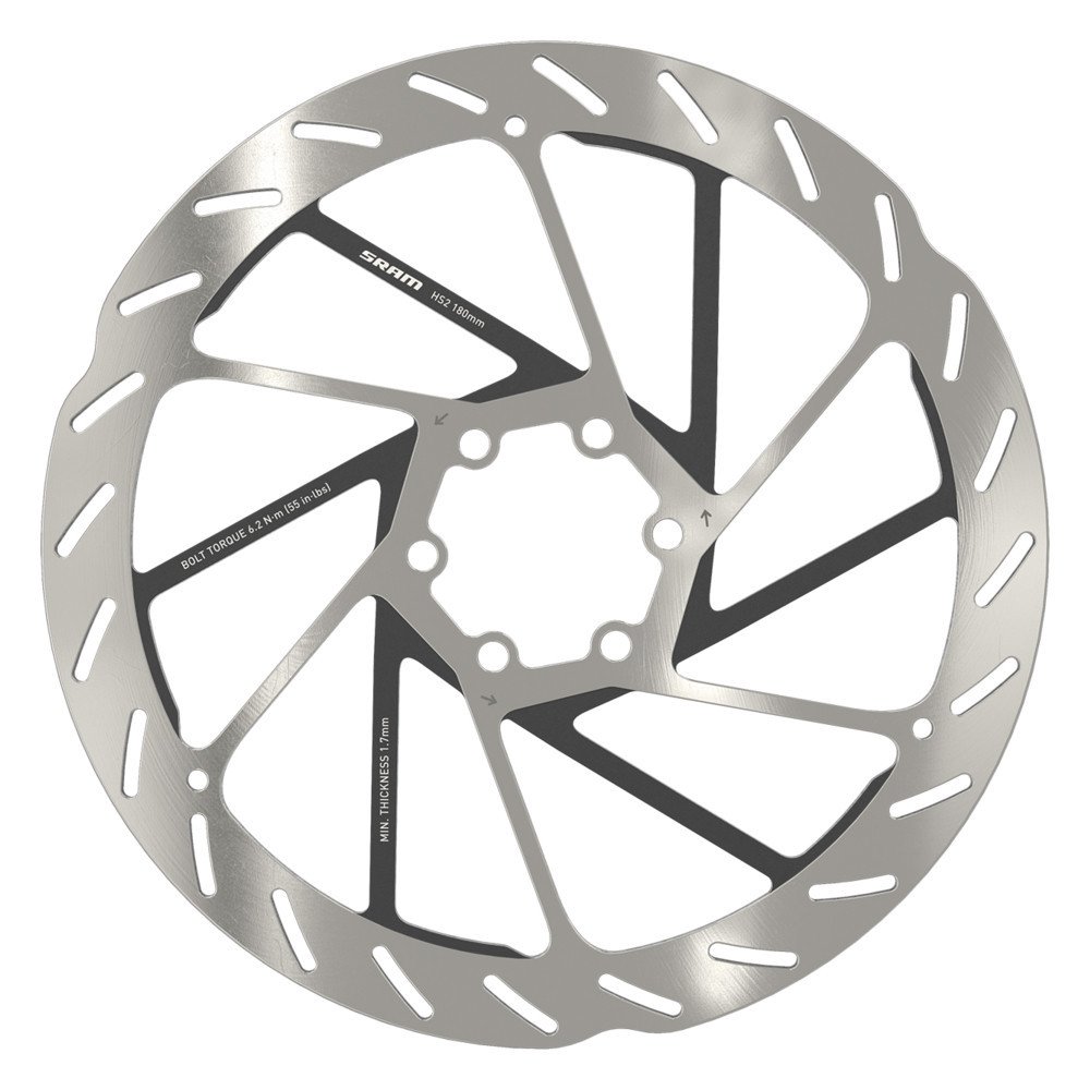 Disc rotor HS2 rounded 6 holes - 160 mm, silver black