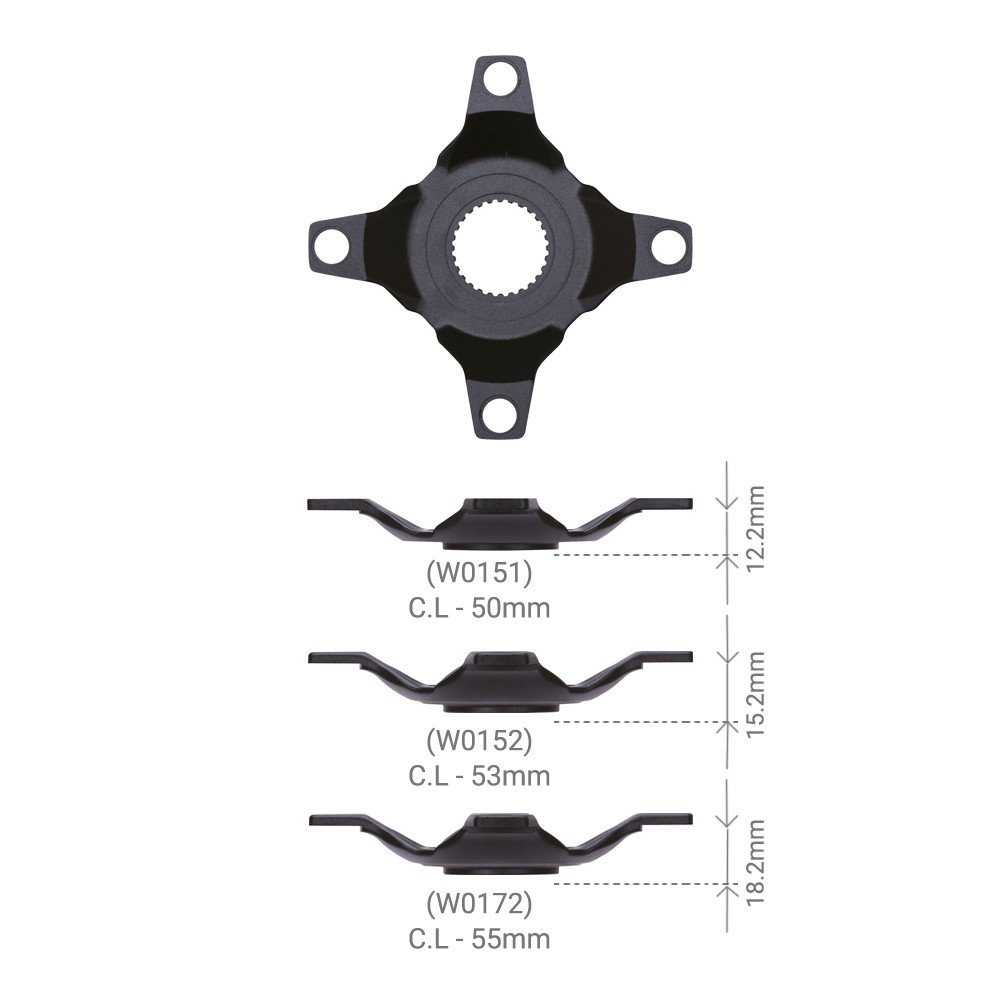 Spider Bosch Gen4 104BCD alloy - black chainline 55mm, offset 12,2mm 12v W0151