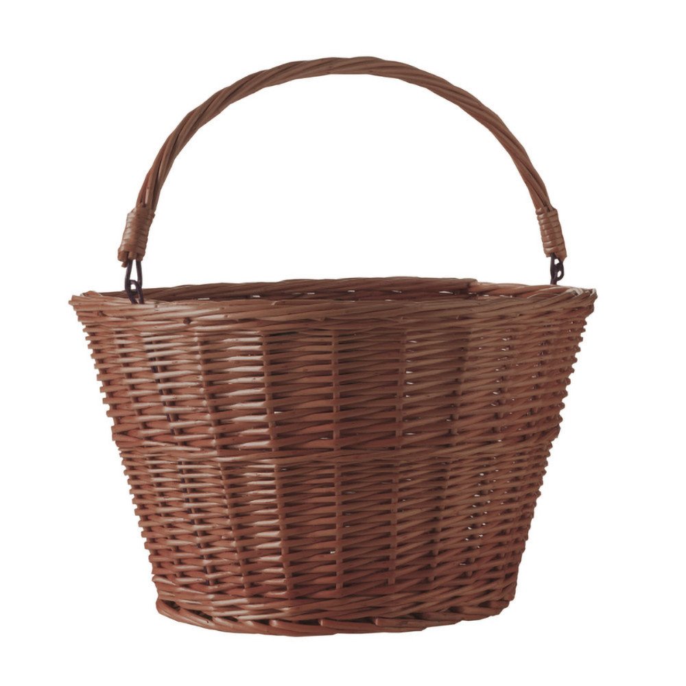 Front basket WICKER WITH HANDLE - brown