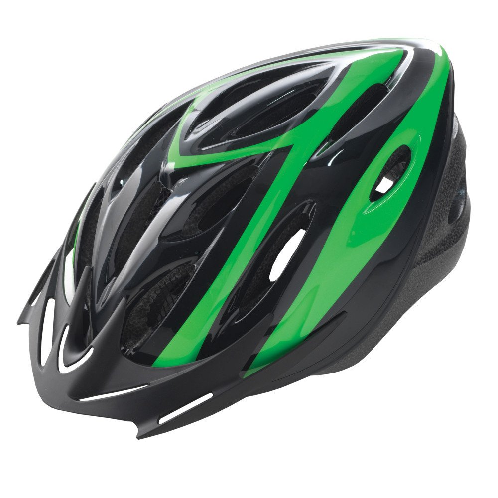 Helmet RIDER - L (58-61 cm), black green