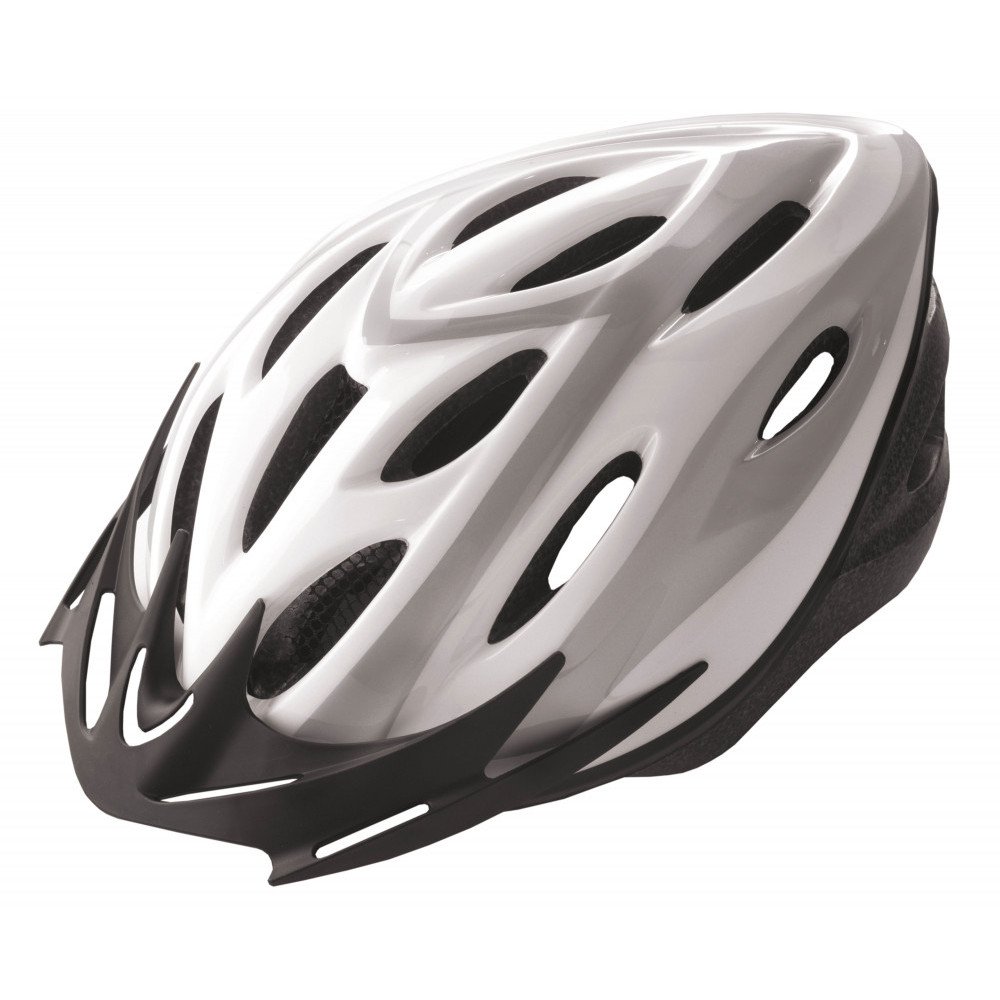 Helmet RIDER - L (58-61 cm), white silver 