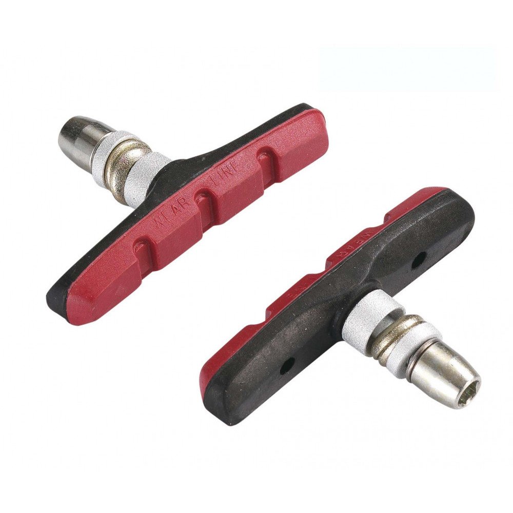 V-brake brake shoes with nut 70mm - red