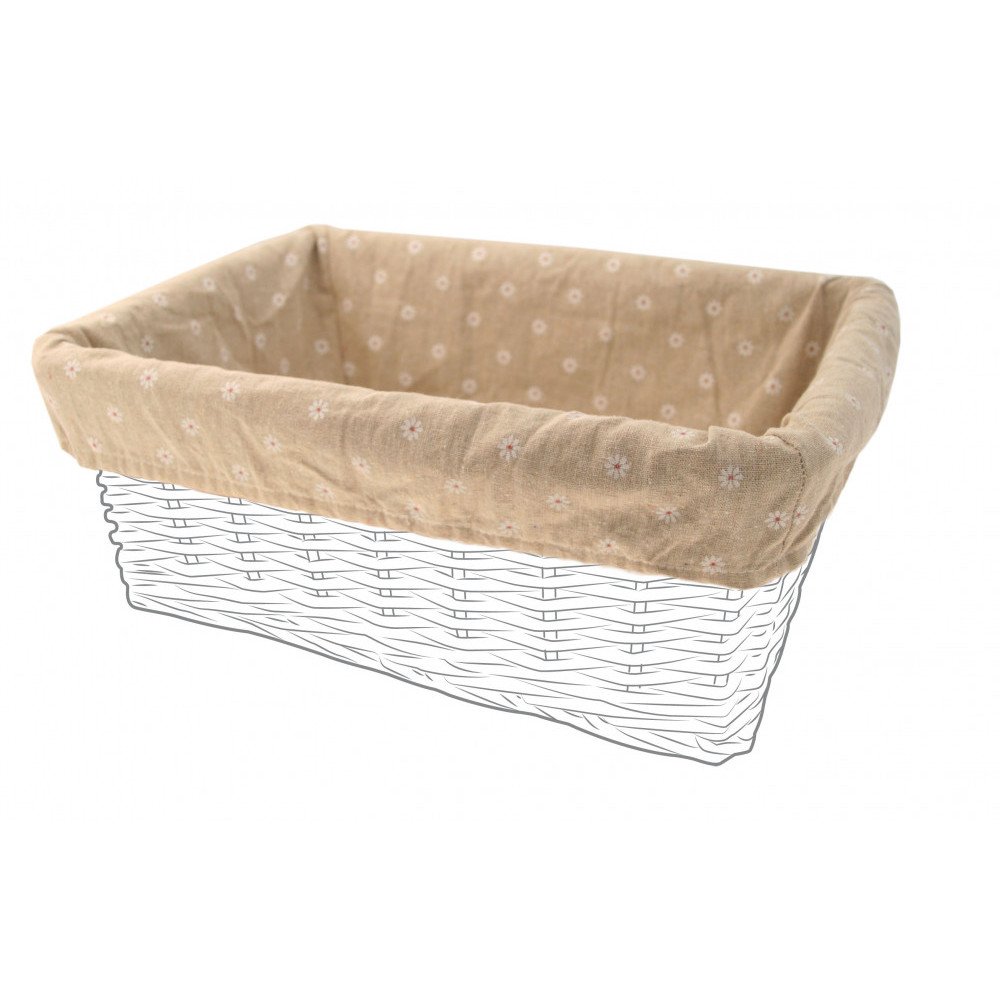 BASKET COVER FANTASY - rectangular, cream